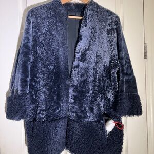 Italian Genuine Shearling Leather Coat - Made in Italy - Size M